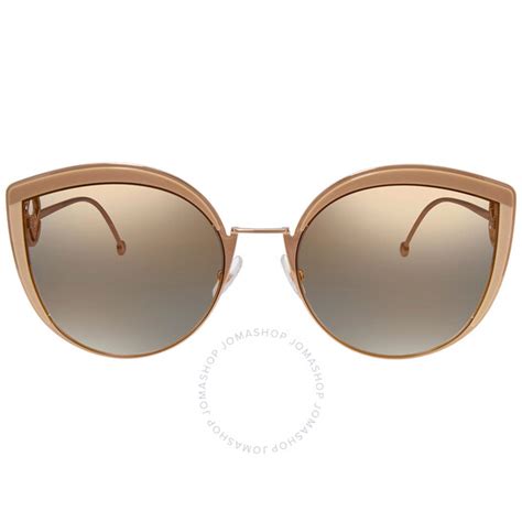 fendi 0290/s|Fendi Gold Mirror Cat Eye Ladies Sunglasses FF 0290/S 0IJS.